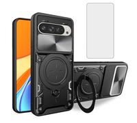 Asuwish Coque de téléphone pour Google Pixel 9/9 Pro/10/10 Pro 5G Slide Camera Coque magnétique avec protecteur d'écran et anneau de support pour cellule mobile hybride Pixel9 9Pro/Pixel10 10Pro Nine