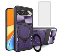 Asuwish Coque de téléphone pour Google Pixel 9/9 Pro/10/10 Pro 5G Slide Camera Coque magnétique avec protecteur d'écran et anneau de support pour cellule mobile hybride Pixel9 9Pro/Pixel10 10Pro Nine