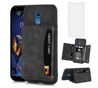 Asuwish Coque de téléphone pour LG K40/K12 Plus/X4 2019/Solo LTE/Xpression Plus 2/Harmony 3 Housse portefeuille avec protecteur d'écran en verre trempé et porte-cartes Stand Cell LGK40 K 40 40K L423DL