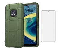 Asuwish Coque de téléphone pour Nokia XR20 5G avec protection d'écran en verre trempé et film mobile fin et rigide robuste en TPU - Accessoires de protection intégrale pour Nokia XR20 - Pour homme et