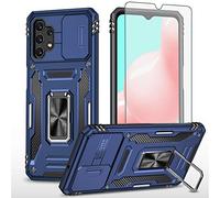 Asuwish Coque de téléphone pour Samsung Galaxy A32 4G 6,4" avec protecteur d'écran en verre trempé et coque de caméra coulissante anneau magnétique support béquille hybride A 32 32A S32 G4 SM-A325M/DS