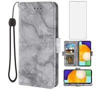 Asuwish Coque de téléphone pour Samsung Galaxy A52/A52S 5G avec Protecteur d'écran en Verre trempé et étui Portefeuille en marbre, Porte-Cartes, Support, Accessoires de Cellule A 52 S 4G G5 52A S52 5