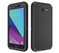 Asuwish Coque de téléphone pour Samsung Galaxy J7 Prime 2017 J 7 Skypro Sky Pro J7V V V S727VL Cellule Cover Hybrid Antichoc Protection Heavy Duty Mobile Accessoires Glaxay Halo 7J Perx J7prime Femmes Hommes Noir