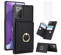 Asuwish Coque de téléphone pour Samsung Galaxy Note 20 5G avec protecteur d'écran et anneau béquille Porte-carte RFID Emplacement pour téléphone portable Note20 Notes 20s Twenty Not S20 Femmes Hommes
