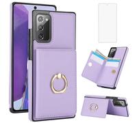 Asuwish Coque de téléphone pour Samsung Galaxy Note 20 5G avec protecteur d'écran et anneau béquille Porte-carte RFID Emplacement pour carte Accessoires pour téléphone portable Note20 Notes 20s Twenty