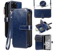 Asuwish Coque de téléphone pour Samsung Galaxy S20 Ultra 5G avec protecteur d'écran en verre trempé et lanière fermeture éclair, porte-cartes, support, cellule mobile S20ultra 20S S 20 A20 S2O 20ultra