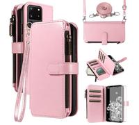 Asuwish Coque de téléphone pour Samsung Galaxy S20 Ultra 5G avec protecteur d'écran en verre trempé et lanière fermeture éclair, porte-cartes, support, cellule mobile S20ultra 20S S 20 A20 S2O 20ultra