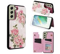 Asuwish Coque de téléphone pour Samsung Galaxy S21 FE 5G - Étui portefeuille avec protecteur d'écran en verre trempé - Porte-cartes de luxe - Support pour cartes - S 21 EF S21FE5G UW S21FE 21S G5 6,4