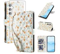 Asuwish Coque de téléphone pour Samsung Galaxy S23 FE 5G - Étui portefeuille à rabat avec protecteur d'écran en verre trempé - Porte-cartes - Fente pour cartes - Support de protection S 23 EF S23FE