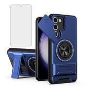 Asuwish Coque de téléphone pour Samsung Galaxy S23 Plus S23+ 5G Slide - Avec protecteur d'écran et anneau magnétique de support - Hybride antichoc - Cell S23plus 23S + S 23 23+ SM-S916U 6,6" - Bleu