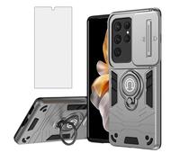 Asuwish Coque de téléphone pour Samsung Galaxy S24 Ultra 5G avec protecteur d'écran en verre trempé - Coque magnétique robuste avec anneau de support - Cellule hybride robuste S24Ultra 24S S 24