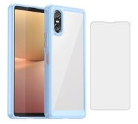 Asuwish Coque de téléphone pour Sony Xperia 10 VI avec protection d'écran en verre trempé et accessoires cellulaires mince en caoutchouc de silicone souple TPU hybride de protection mobile 10VI 5G