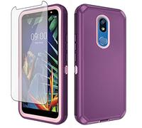 Asuwish Coque pour LG K40/K12 Plus/X4 2019/Solo LTE/Xpression Plus 2/Harmony 3 avec protecteur d'écran et coque cellulaire hybride antichoc accessoires de protection LGK40 K 40 40K L423DL LMX420 homme Violet
