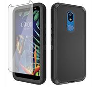 Asuwish Coque pour LG K40/K12 Plus/X4 2019/Solo LTE/Xpression Plus 2/Harmony 3 avec protecteur d'écran et coque cellulaire hybride antichoc rigide accessoires de protection LGK40 K 40 40K L423DL LMX420 Noir