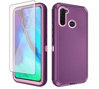 Asuwish Coque pour Moto G Power 2020 avec protection d'écran et coque cellulaire hybride, robuste, résistante aux chocs et aux chutes, accessoires Motorola G Stylus MotoG Pro Stylo XT2043-4 XT2043 Violet