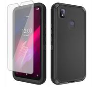 Asuwish Coque pour T-Mobile Revvl 4 avec protection d'écran en verre trempé et coque de téléphone hybride robuste antichoc accessoires de protection Tmobile Revl4 T Mobile Revel Four TCL Revll4 Noir