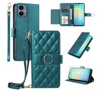 Asuwish Étui de protection pour Samsung Galaxy A06 5G - Avec bande de protection d'écran - Compartiment pour cartes - Pliable - En cuir - Support A 06 4G AO6 64 Go SM-A065F A065F/DS - Vert