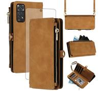 Asuwish Étui de protection pour téléphone portable Xiaomi Redmi Note 11S/11 S 4G - Avec bande et film de protection d'écran - Compartiment pour cartes RFID - Pliable - En cuir - Motif fleurs - Support