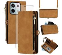 Asuwish Étui de protection pour téléphone portable Xiaomi Redmi Note 13 Pro 5G/Poco X6 - Avec bande et film de protection d'écran - Compartiment pour cartes RFID - Pliable - En cuir - Motif fleurs