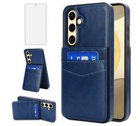 Asuwish Étui de téléphone pour Samsung Galaxy S24 FE 5G avec protecteur d'écran en verre trempé et porte-cartes de crédit, étui portefeuille en cuir, accessoires cellulaires S 24 EF S24FE 24S pour