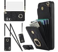 Asuwish Étui de téléphone pour Samsung Galaxy S24 Plus S24+ 5G - Étui portefeuille avec protection d'écran en verre trempé et dragonne, anneau de blocage RFID, porte-cartes en cuir, cellule en cuir