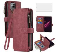 Asuwish Étui de téléphone pour T-Mobile Revvl 6 Pro 5G 2022 - Housse portefeuille et protecteur d'écran en verre trempé - Porte-cartes à rabat - TPU Cell Tmobile Revel Tmo Revell T Mobile Rebel 6pro