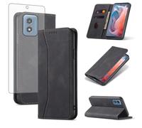 Asuwish Étui portefeuille à rabat pour Motorola Moto G Play 4G 2024 avec protecteur d'écran en verre trempé, fermeture magnétique, porte-cartes de crédit, support et cellule XT2413V XT2413-1 64 Go