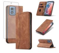 Asuwish Étui portefeuille à rabat pour Motorola Moto G Play 4G 2024 avec protecteur d'écran en verre trempé, fermeture magnétique, porte-cartes de crédit, support et cellule XT2413V XT2413-1 64 Go