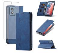 Asuwish Étui portefeuille à rabat pour Motorola Moto G Play 4G 2024 avec protection d'écran en verre trempé, fermeture magnétique, porte-cartes de crédit, support et cellule XT2413V XT2413-1 64 Go