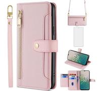 Asuwish Étui portefeuille pour Nokia C32 4G avec protecteur d'écran en verre trempé et fermeture éclair en cuir, support pour cartes, fente pour cartes, accessoires de protection C 32 32C 6,5 pouces,