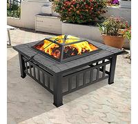 ASVIL Brasero de table carré en métal durable de 81,3 cm