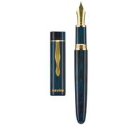 Asvine C2000 Germany Cumberland Stylo plume en ébonite Numéro 8 Pointe 1,1 mm Stylo calligraphie Dessin Motif unique avec boîte convertisseur Bleu