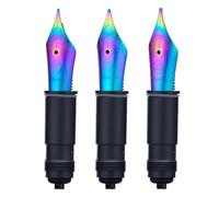 Asvine Lot de 3 plumes de rechange pour stylo plume pour séries P36, P50, P80 et V200, ensemble de plumes arc-en-ciel #6 EF/F/M