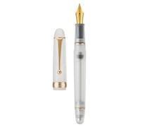 Asvine V126 Stylo plume à remplissage sous vide en acrylique transparent givré 1,1 mm pour calligraphie art dessin démonstrateur acrylique transparent avec étui