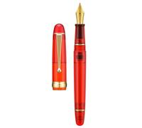 Asvine V126 Stylo-plume rechargeable sous vide Pointe extra fine Acrylique Rouge transparent Grande capacité avec étui cadeau