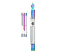 Asvine V200 Stylo-plume en titane avec remplissage sous vide, pointe extra fine en acrylique transparent avec étui à stylo et clé