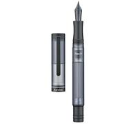 Asvine V200 Stylo-plume en titane avec remplissage sous vide, pointe extra fine en acrylique transparent avec étui à stylo et clé Noir mat