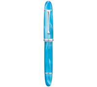 Asvine V800 Stylo-plume - Système de remplissage par aspiration avec grande capacité d'encre - Plume fine numéro 8 lisse avec écrin cadeau et crylique bleu ciel
