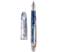 Asvine V800 Stylo Plume - Système de Remplissage sous Vide avec Grande Capacité d’Encre - Plume Fine Numéro 8 Lisse avec Étui-Cadeaux et leu Marron