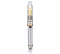Asvine V800 - Stylo plume, système de remplissage sous vide avec grande capacité d'encre, pointe lisse numéro 8 avec étui cadeau et crylique doré transparent
