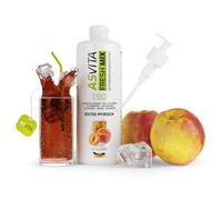 AsVita Boisson concentrée Fresh Mix 1:80-1 l avec pompe doseuse - Boissons au sirop sans sucre - 26 saveurs délicieuses (thé glacé et pêche)