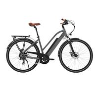 AsVIVA B15 Vélo électrique 28" pour homme et femme - Pedelec avec moteur arrière Bafang 250 W - Batterie Samsung 36 V - Shimano 7 vitesses - Cadre bas - Écran LED - Vélo de ville électrique (gris