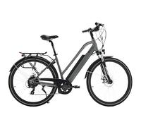 AsVIVA Vélo électrique B15 28" pour homme et femme - Pedelec avec moteur arrière Bafang 250 W - Batterie Samsung 36 V - Shimano 7 vitesses - Cadre bas - Écran LED - Vélo de ville électrique (gris-noir