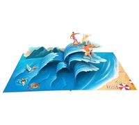ASVP Shop Carte de vœux de surfeur - Vagues énormes avec des surfeurs sur l'océan - Parfait pour les amateurs de surf et toutes les occasions comme les anniversaires