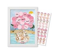 ASVP Shop Livre d'or et photo avec cadre blanc, parfait pour les anniversaires, les fêtes prénatales, la décoration, la révélation du sexe et le baptême - Arche de Noé