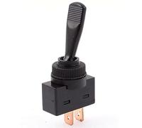 ASW-13 Interrupteur à bascule pour voiture, 12 V 20 A, noir, avec poignée plate, 2 positions, 2 pôles, pour voitures, camions, bateaux