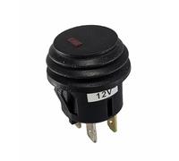 ASW-29D Interrupteur à bouton-poussoir étanche pour voiture, 12 V 20 A, avec LED à point rouge, montage dans un trou de 20 mm, interrupteur 3 broches pour voitures, camions, bateaux