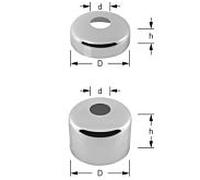 ASW Rosace de robinet Stedo 371520 d 22 mm, h 10 mm, d 67 mm, laiton chromé