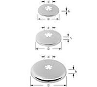 ASW Stedo rosace coulissante 427975 d 26 mm, h 45 mm, d 87 mm, laiton chromé