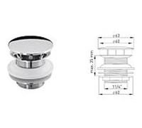 ASW tige design ASW 107527 chromé, avec trop-plein, avec capot
